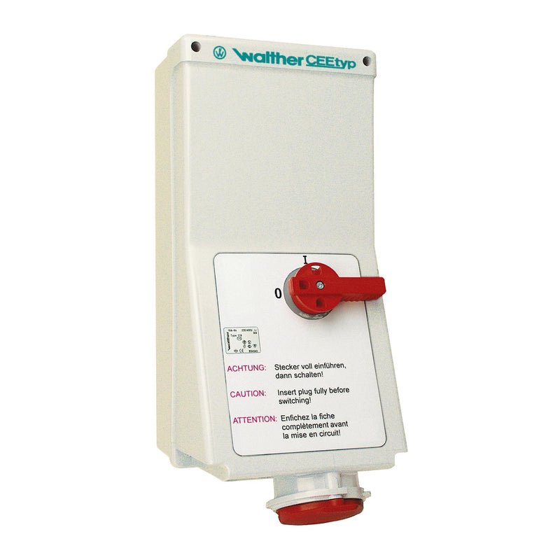 Walther Werke - CEE-Steckdose abschaltbar, abgesichert (IEC 60309) Wandsteckdose 32A AJ130407 4P 500V 7h IP44