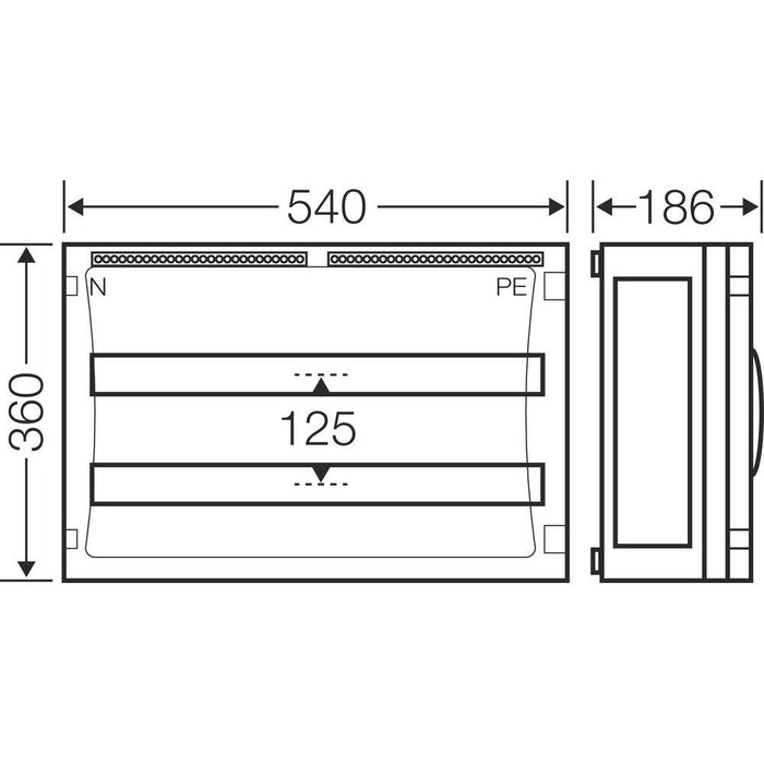Hensel - Installationskleinverteiler ENYSTAR-Automatengehäuse FP 1409 54 Teilungseinheiten − 1 Stück
