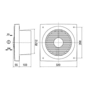 Maico - Wandventilator für Industrie und Gewerbe Wandeinbauventilator EN 20 30W,420cbm/h.,IP44