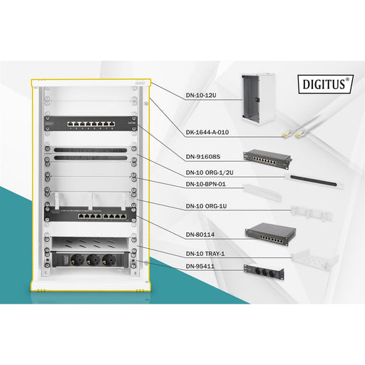DIGITUS - Netzwerk-/Serverschrank Netzwerk-Set DN-10-SET-3 12HE, gr