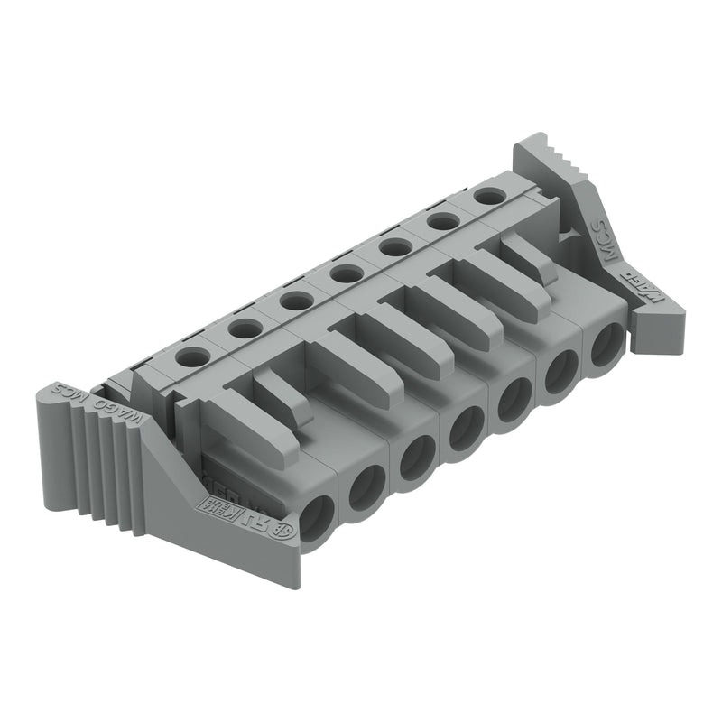 WAGO - Leiterplattensteckverbinder THT-Federleiste abgewink. 232-237/039-000 Rastermaß 5mm,grau − 50 Stück