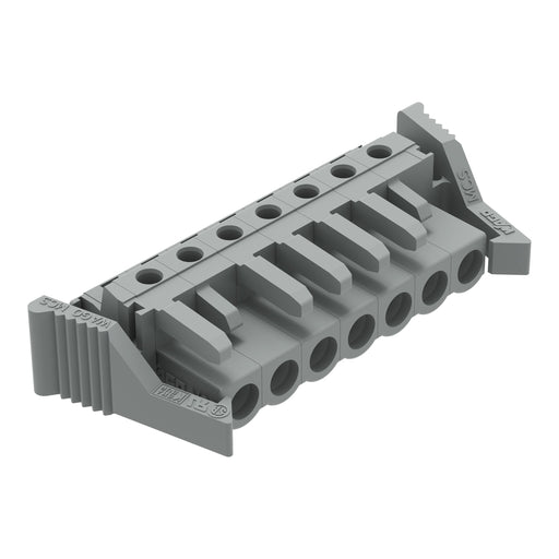 WAGO - Leiterplattensteckverbinder THT-Federleiste abgewink. 232-237/039-000 Rastermaß 5mm,grau − 50 Stück