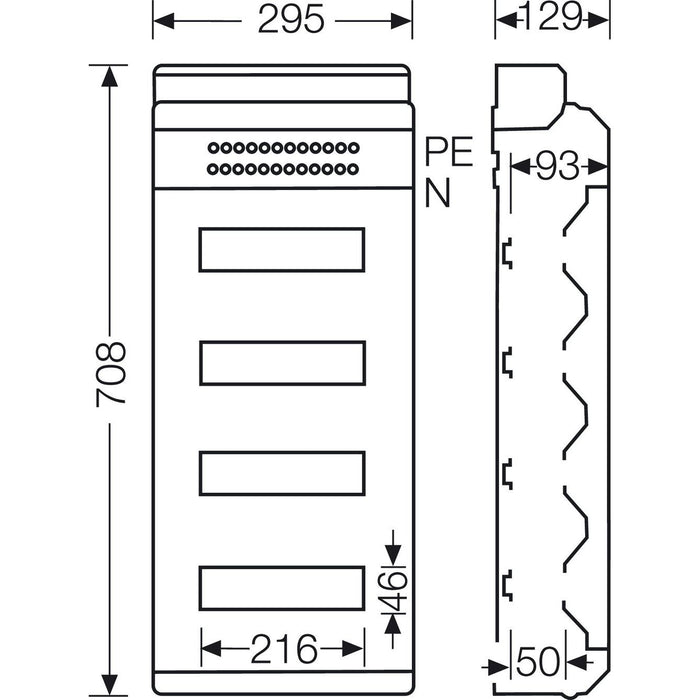 Hensel - Installationskleinverteiler Automatengehäuse KV 4548 48TE 4x12x18mm IP54  − 1 Stück

