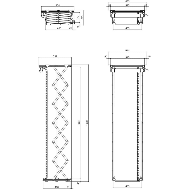 Vogels - Halterung für Audio-/Videosysteme Projektor-Deckenlift PPL2170 si 7021704 172cm,max.30kg