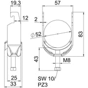 OBO Bettermann - Bügelschelle BS-U1-M-52 A2 46-52mm − 25 Stück