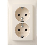 Berker - Steckdose SCHUKO-Doppelsteckdose 47598982 Abdeckpl. ws-glanz