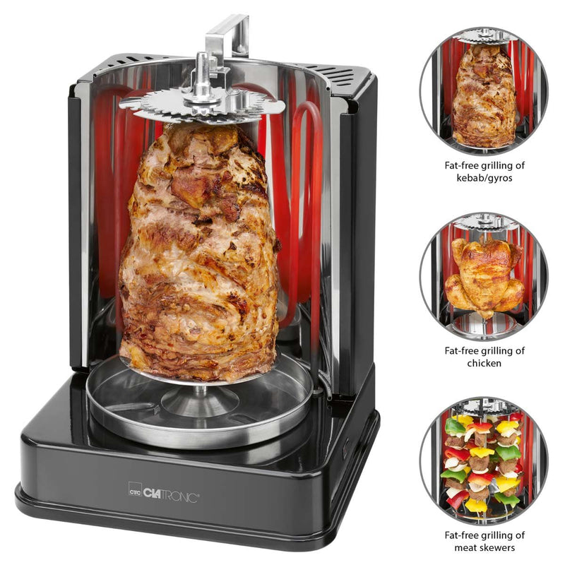 CLATRONIC - Grillgerät Döner-Vertikalmultigrill CTC DVG 3686 sw − 2 Stück