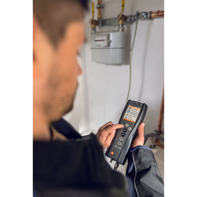 Testo - Differenzdruckmeßgerät Druck-Leckmengenmessgerät 0563 3240 70 Basis Set 324 Gas+Wa
