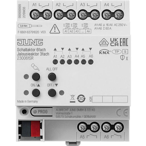 Jung - Bussystem-Jalousieaktor KNX-Jalousieaktor 23006 1S R 3-fach