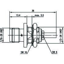 Telegärtner - Koax-Steckverbinder TNC-Einbaubuchse 50Ohm 100023770 lt/cr, längsdicht,G7