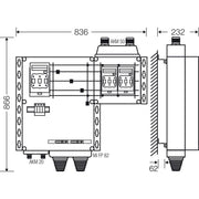 Hensel - Sicherungslasttrennschalter mit Gehäuse Mi-Hauptleitungsverteiler Mi HV 6152 S 2x3xNH00 125A 5-pol