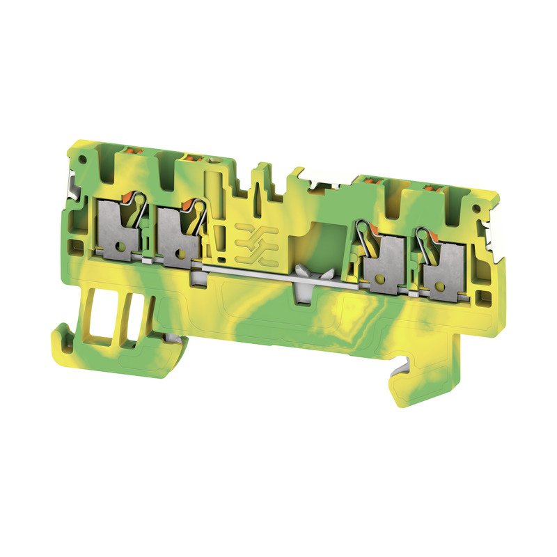 Weidmüller - Schutzleiter-Reihenklemme Klemme A4C 1.5 PE DL PUSH IN, 1.5 mm² − 50 Stück