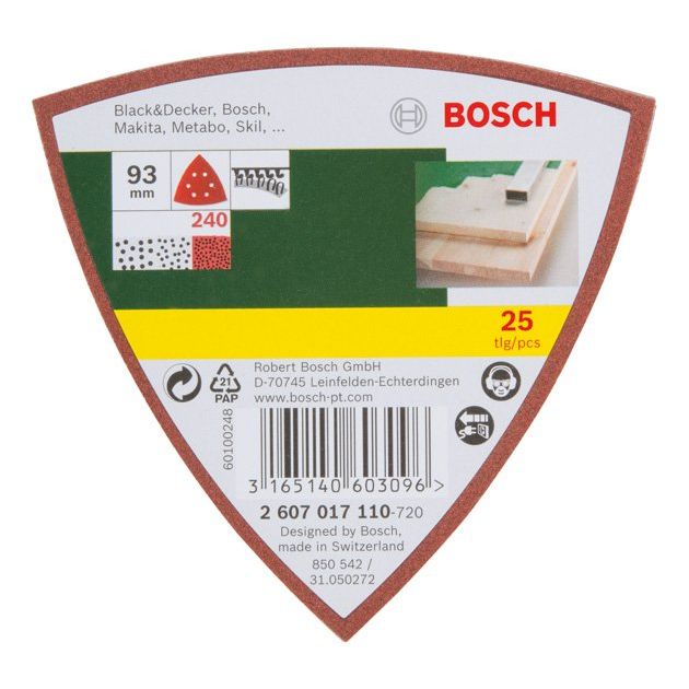 Bosch - Schleifpapierset Schleifblatt-Set für 2607017110 Deltaschleifer 93 mm