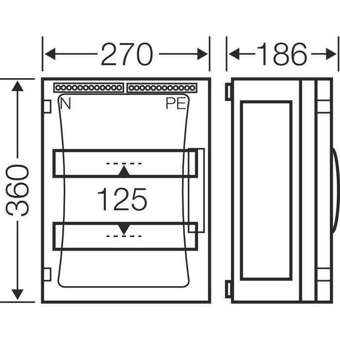 Hensel - Installationskleinverteiler ENYSTAR-Automatengehäuse FP 1219 24 Teilungseinheiten − 1 Stück
