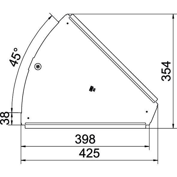 OBO Bettermann - Deckel Bogen für Kabeltragsystem Deckel für 45Grad-Bogen RBD 45 400 FS B400mm, bandverzinkt