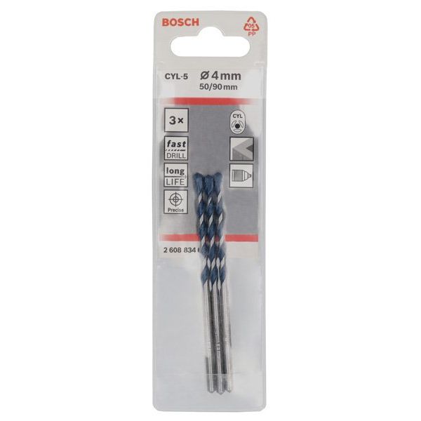 Bosch - Bohrer-Set 3pcs set CYL-5 4x90 2608834658