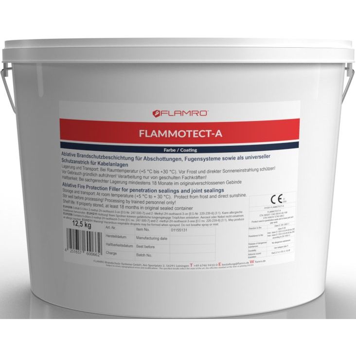 FLAMRO Brandschutz - Brandschutzbeschichtung/-bandage/-schaum/-dichtstoff Abl.Brandschutzbesch. 01155131 Farbe 12,5kg Eimer