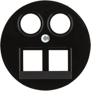 Berker - Einsatz/Abdeckung für Kommunikationstechnik Zentralstück 2fach sw 14452045 DATA/TV/FM Homeway
