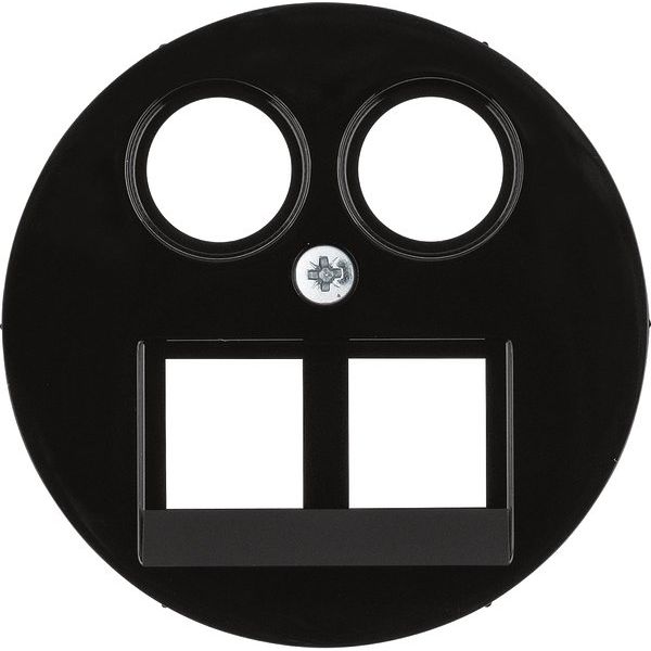 Berker - Einsatz/Abdeckung für Kommunikationstechnik Zentralstück 2fach sw 14452045 DATA/TV/FM Homeway