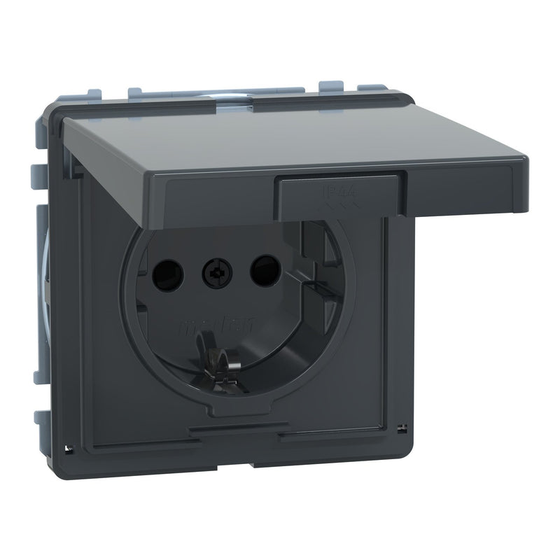 Merten - Steckdose SCHUKO-Steckdose anth MEG2310-7214 Klappdeckel