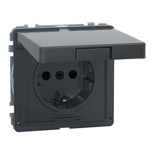Merten - Steckdose SCHUKO-Steckdose anth MEG2310-7214 Klappdeckel