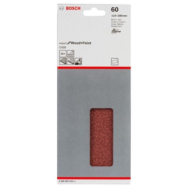 Bosch - Schleifpapier/Schleifvlies Schleifblatt C430, 115 x 2608605323 280 mm 60 ungelocht