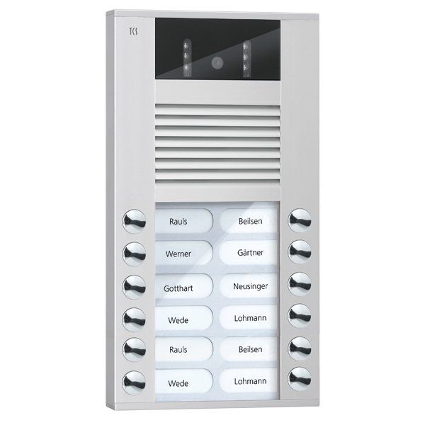 TCS Tür Control - Türstation für Türkommunikation Video color Außenstation AVE14123-0010 12Tast 2reih.AP si