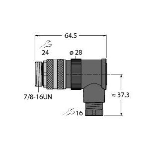 Turck - Rundsteckverbinder, feldkonfektionierbar (Industriesteckverbinder) Steckverbinder BS4241-0/9 konfektionierbar − 1 Stück