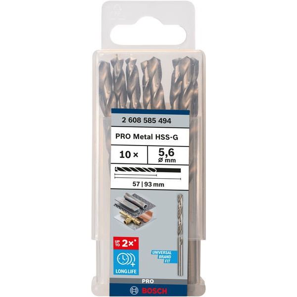 Bosch - Bohrer PRO Metal HSS-G 2608585494 Spiralbohrer 5,6 x