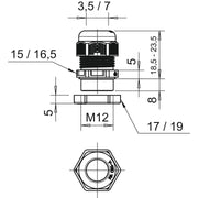 OBO Bettermann - Kabelverschraubung Verschraubung V-TEC VM12+ LGR mit Gegenmutter