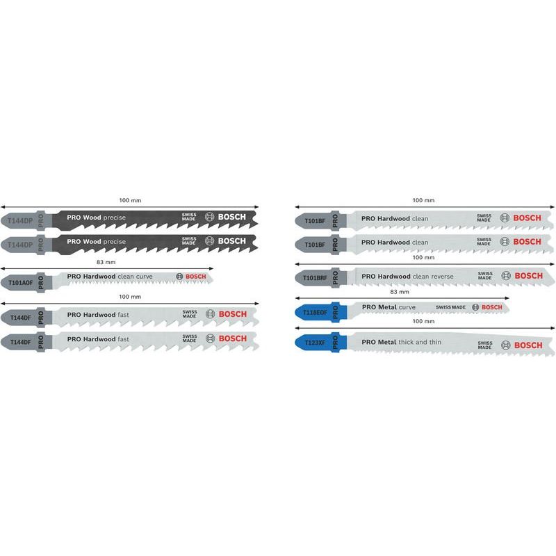 Bosch - Stichsägeblatt PRO Wood and Metal 2607011944VE(10) Stichsägeblatt Set T