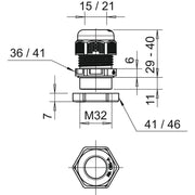 OBO Bettermann - Kabelverschraubung Verschraubung V-TEC VM32+ LGR mit Gegenmutter
