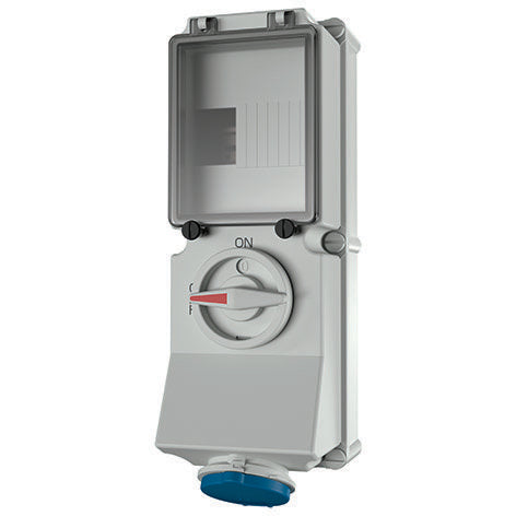 Mennekes - CEE-Steckdose abschaltbar, abgesichert (IEC 60309) Wanddose DUO 7213 16A,3p,6h,230V,IP44
