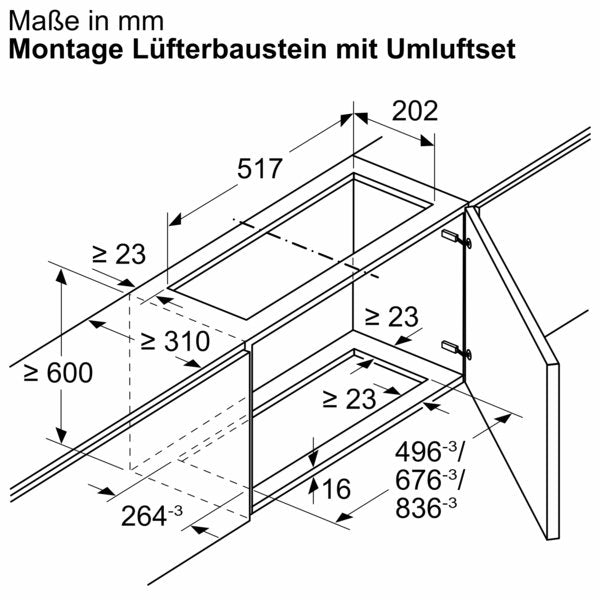 Bosch - Zubehör/Ersatzteile für Dunstabzugshauben Long Life Umluftset DWZ1IT1D1 extern