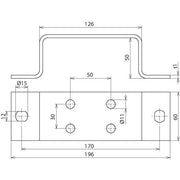 DEHN - Zubehör/Ersatzteile für Erdung und Blitzschutz Erdungsschiene St/tZn ES 2X2AP 10 ST f.Pot.ausgl. 2x2 Ans