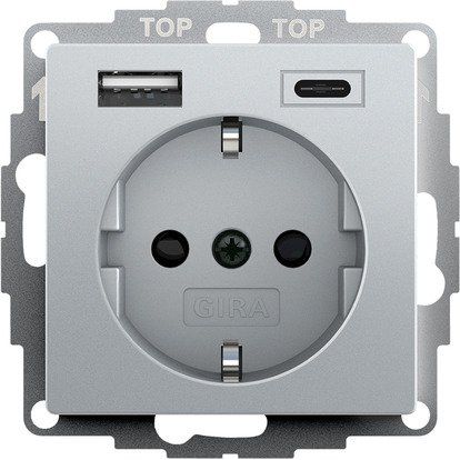 Gira - Steckdose Steckdose+USB 245926 Alu