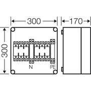 Hensel - Sicherungskasten Sicherungsgehäuse Mi 4250 2xNH00 3p. 125A+PE+N