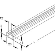 Niedax - Stiel/Profilschiene Ankerschiene 2917/2 FO − 2 Meter