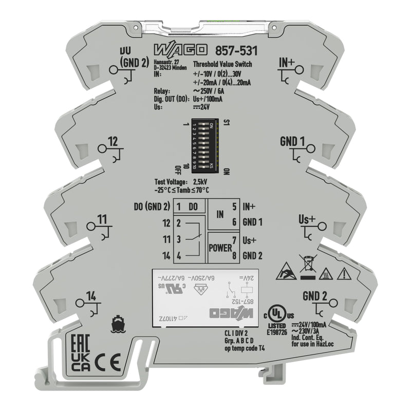 WAGO - Trennverstärker Grenzwertschalter 857-531 konfigurierbar