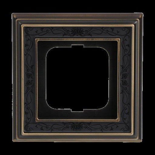 Busch-Jaeger - Abdeckrahmen Rahmen 1-fach 1721-843 ms/antik Dekor anth − 1 Stück by Busch-Jaeger
