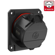 Walther Werke - CEE-Anbausteckdose (IEC 60309) CEE NEO Anbaudose schräg FW532506SK 32A 5P 6h IP54