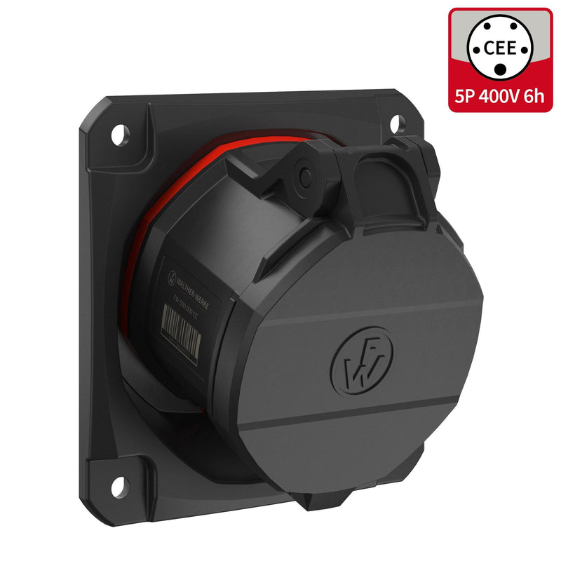 Walther Werke - CEE-Anbausteckdose (IEC 60309) CEE NEO Anbaudose schräg FW532506SK 32A 5P 6h IP54
