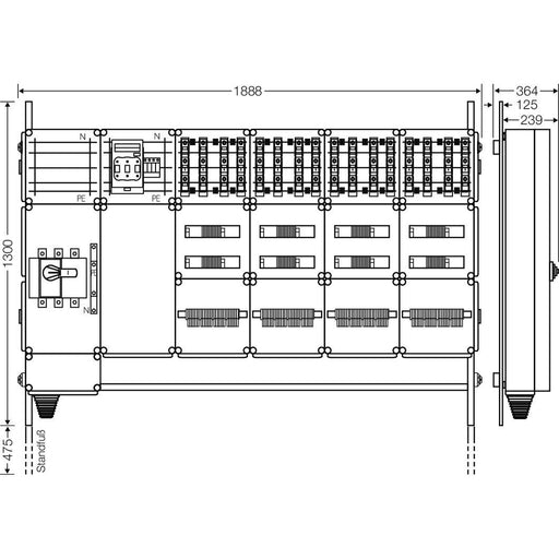 Hensel - Verteilerschrank für Energieversorgung Ladeverteiler Mi EV 22kW 16101 f.16 Ladep. a 22kW