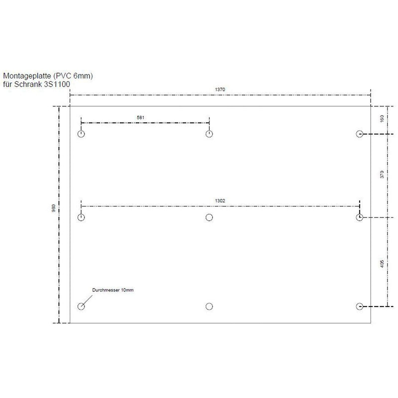GSAB Elektrotechnik - Montageplatte für Verteilergehäuse Montageplatte 3M1100 3S1100,PVC 6mm