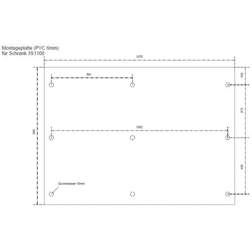 GSAB Elektrotechnik - Montageplatte für Verteilergehäuse Montageplatte 3M1100 3S1100,PVC 6mm