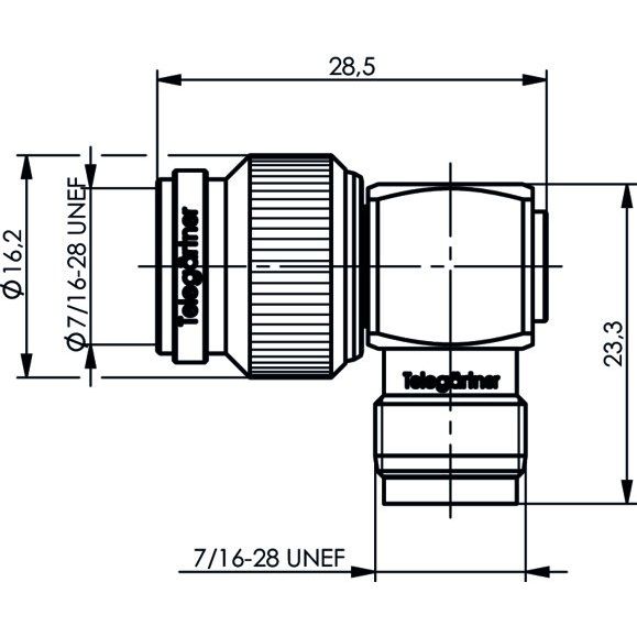 Telegärtner - Koax-Steckverbinder TNC-Winkelverbindungsstück 100023830 50Ohm − 5 Stück