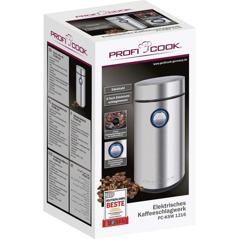 PROFICOOK - Kaffeemühle Kaffeeschlagwerk PC-KSW 1216 inox 150W