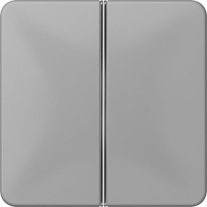 Jung - Abdeckung/Bedienelement für Installationsschalterprogramme Tastensatz 2-fach gr CD 402 TSA GR komplett − 1 Stück