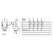 Bals Elektrotech - CEE-Steckdose (IEC 60309) Kleinsp.-Wandsteckdose 4116 32A 2p