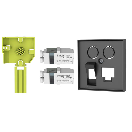 Homeway - Multi-Einsatz/Abdeckung für Daten- und Kommunikations-Anschlusstechnik Basisdose Set HW-OFKRE55ANG anthrazit